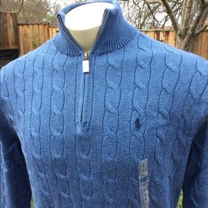 Men’s POLO RALPH LAUREN Cable Knit 1/4 Zip Sweater